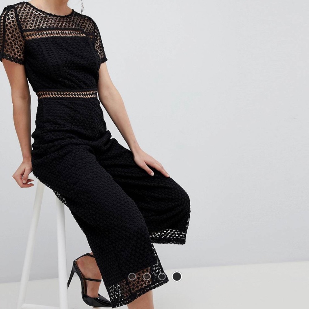 Licorice Lace Black Jumpsuit Perfect Condition size M